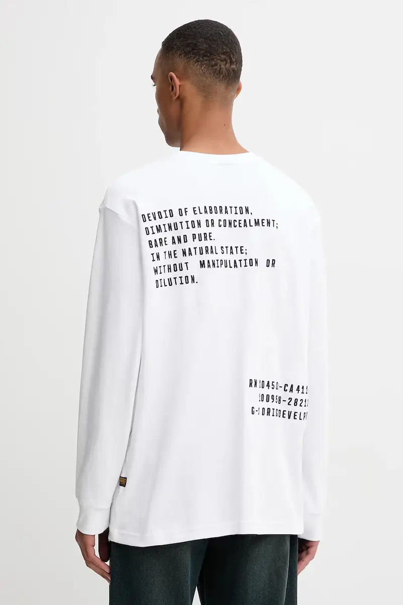 top a maniche lunghe in cotone colore bianco D26835.D976