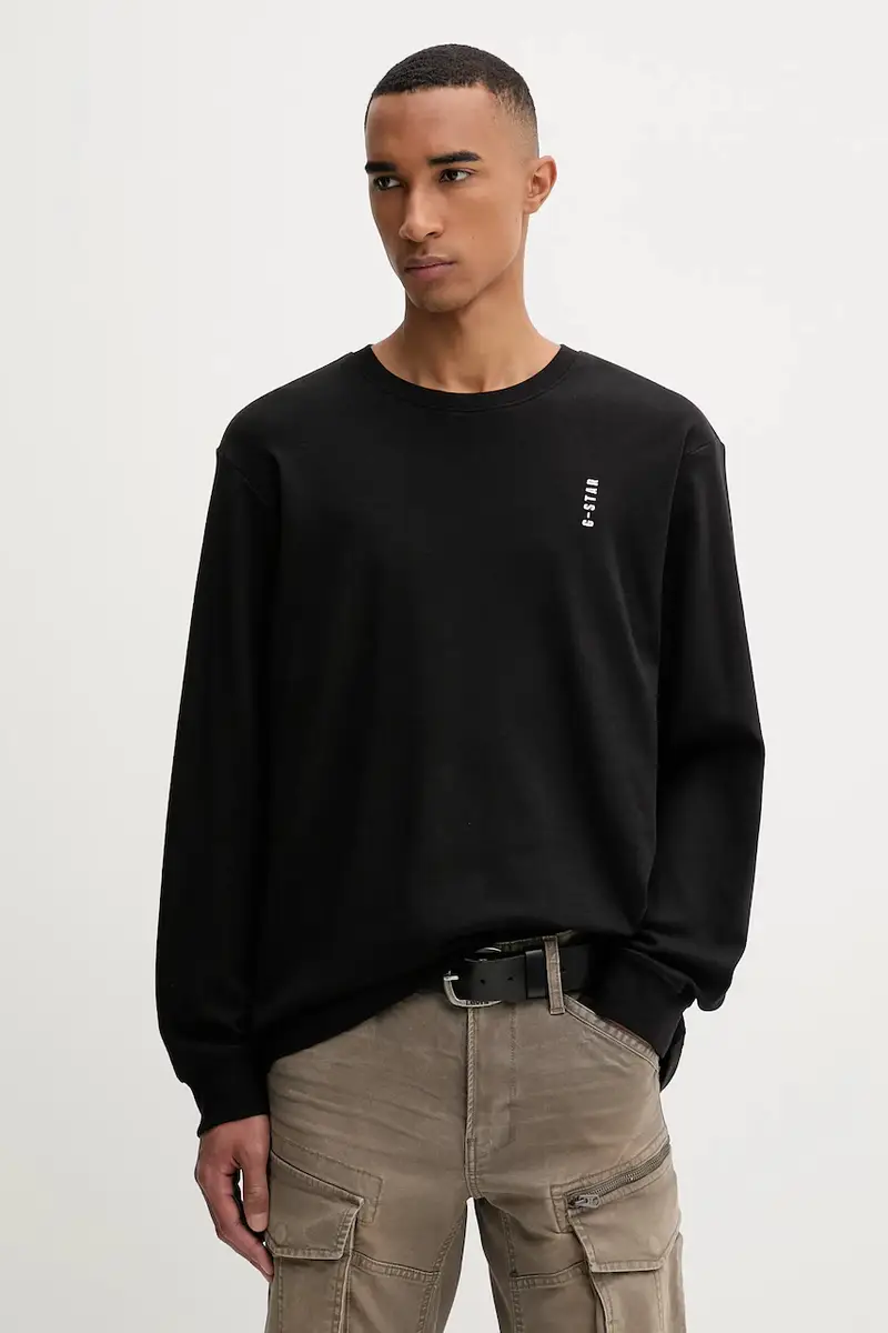 top a maniche lunghe in cotone colore nero D26835.D976 miniatura 3