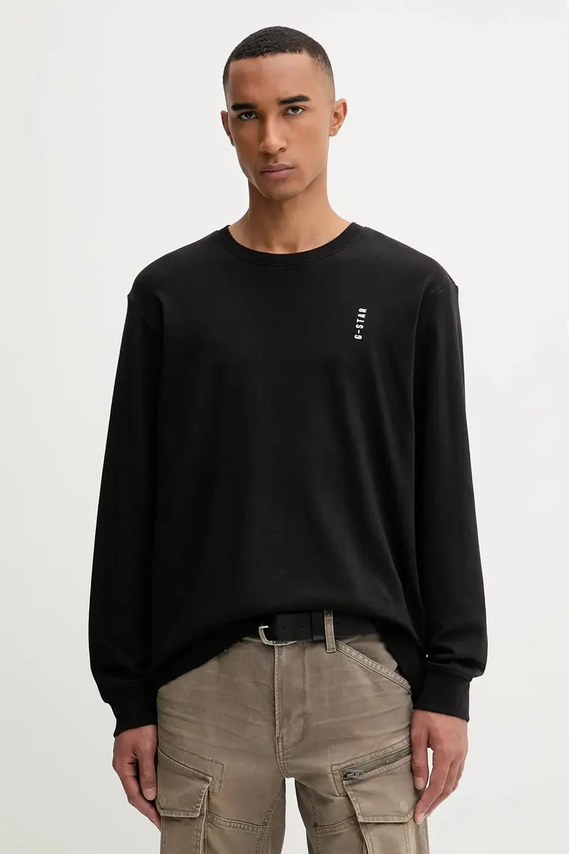 top a maniche lunghe in cotone colore nero D26835.D976 miniatura 5