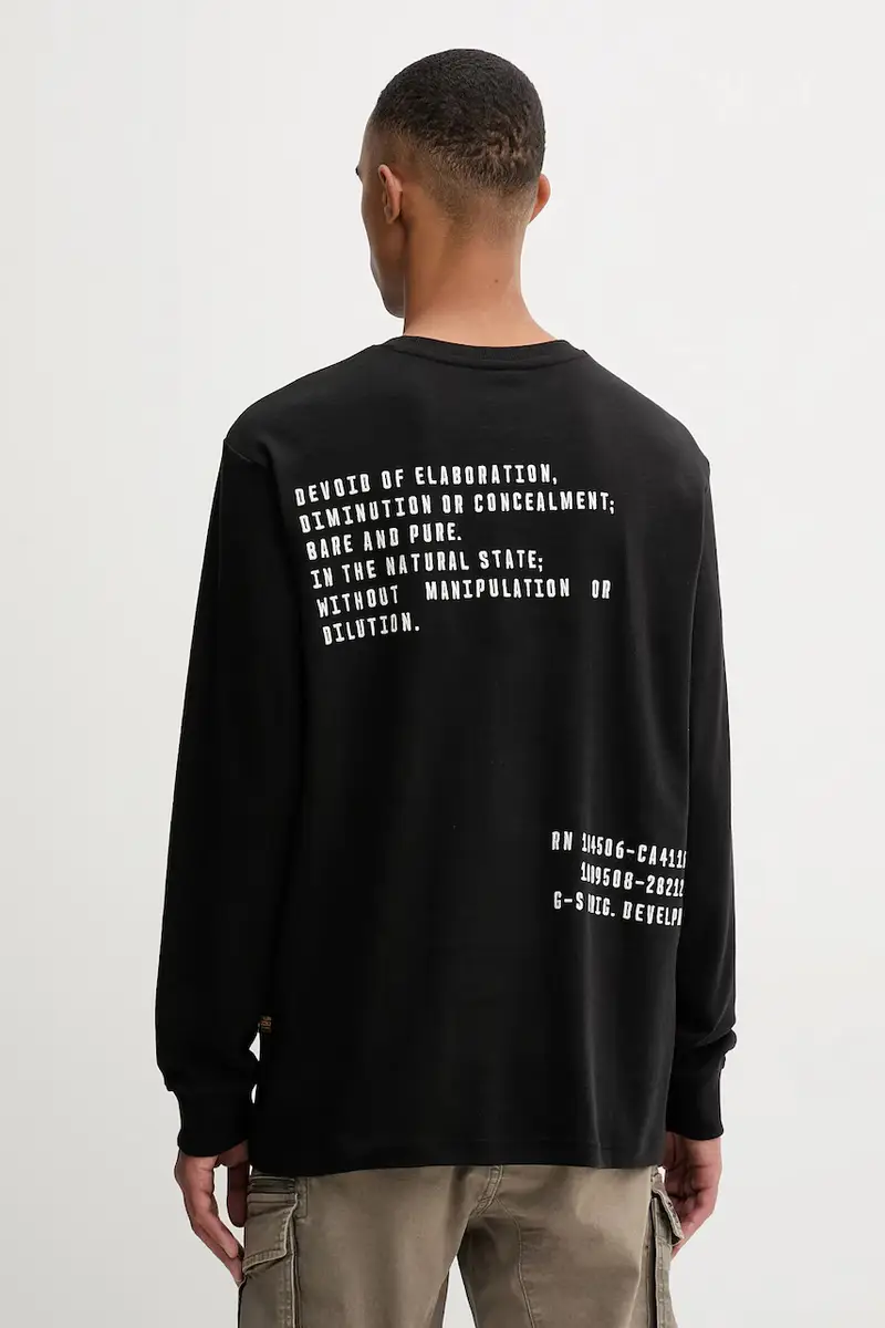 top a maniche lunghe in cotone colore nero D26835.D976