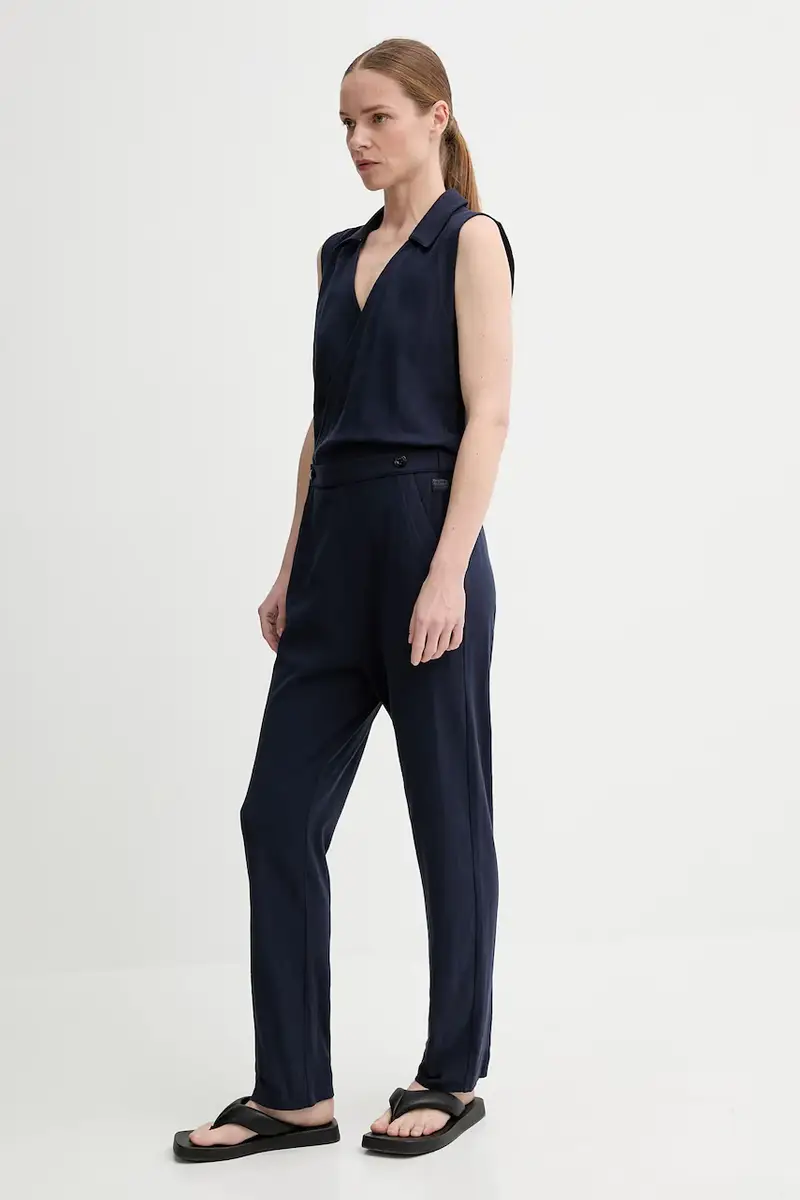 tuta in cotone colore blu navy D26093-C336 miniatura 2