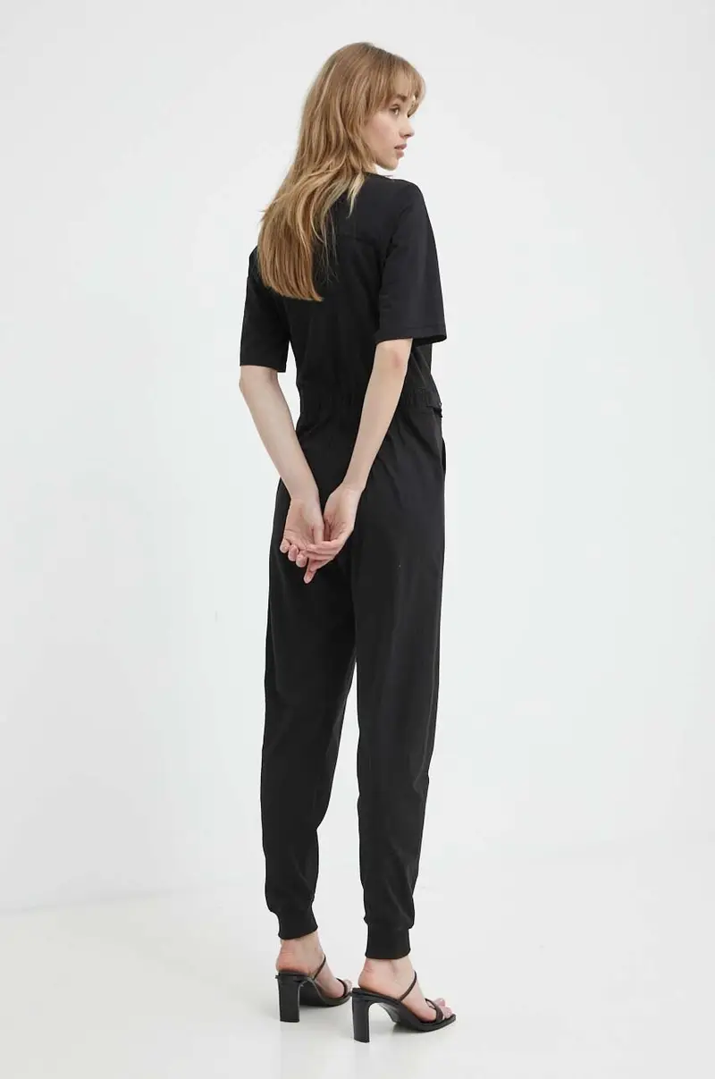 tuta in cotone colore nero miniatura 3