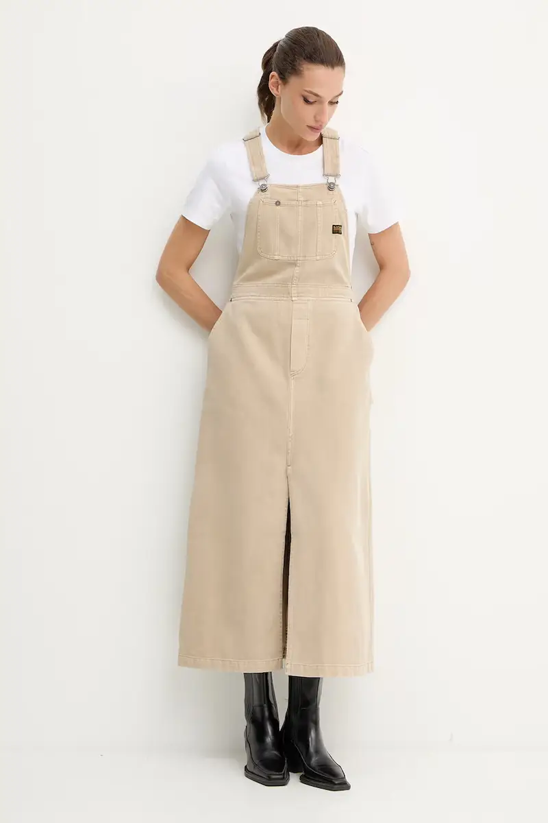 vestito di jeans 0 colore beige D26965.E078 miniatura 2