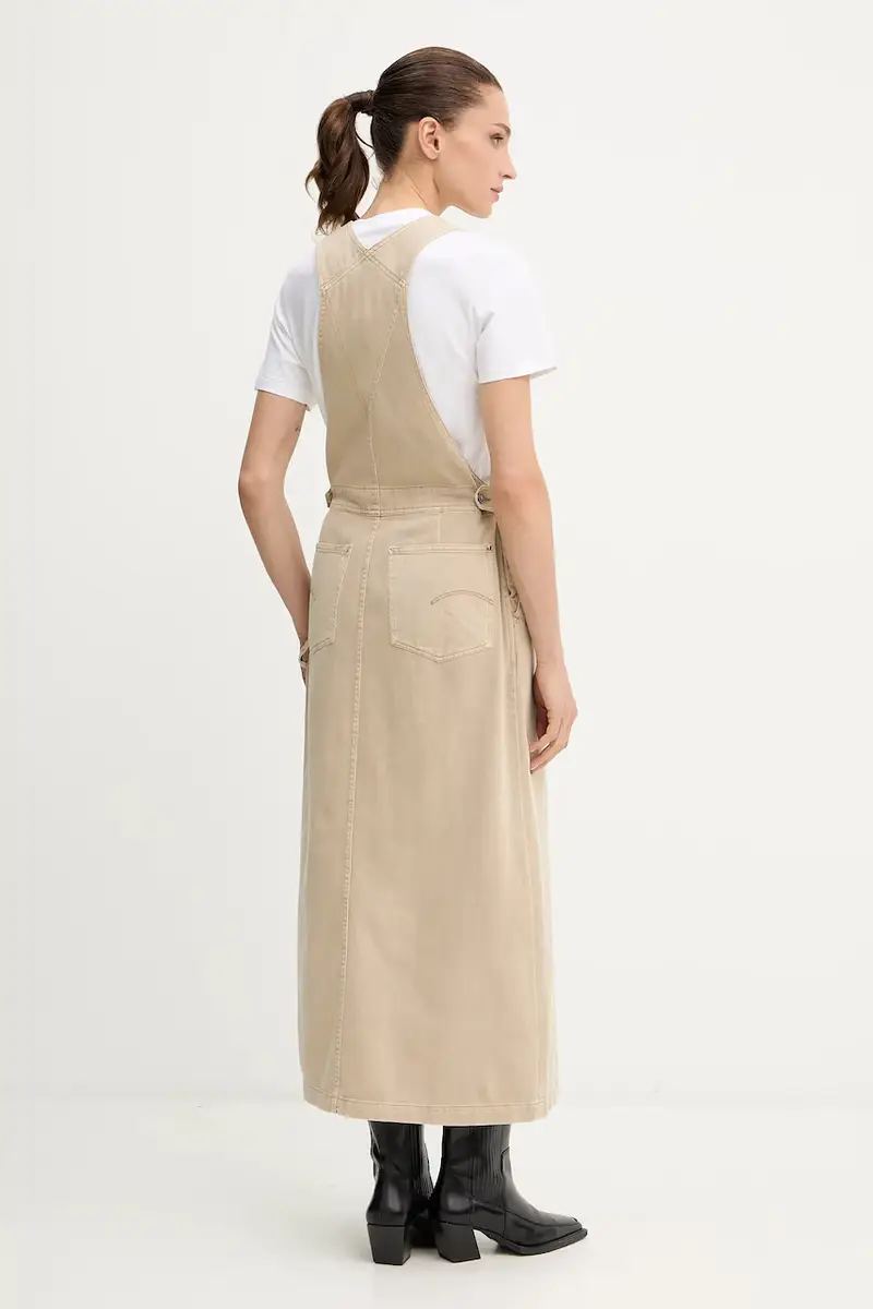 vestito di jeans 0 colore beige D26965.E078 miniatura 3