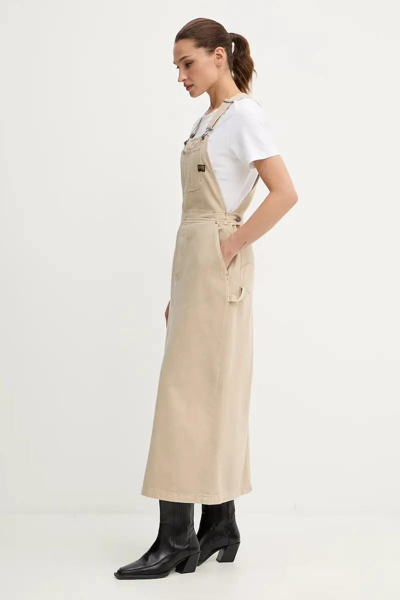 vestito di jeans 0 colore beige D26965.E078 miniatura 4