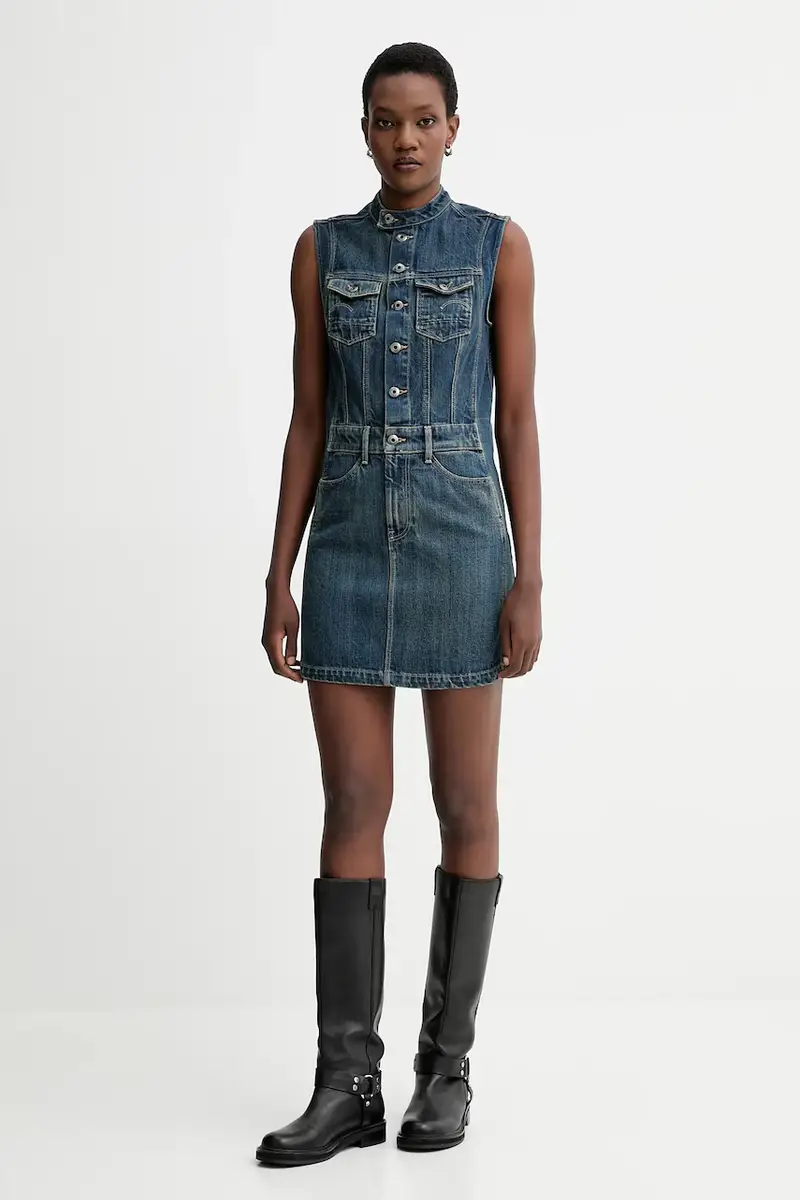 vestito di jeans 0 colore blu D27698.D577 miniatura 2