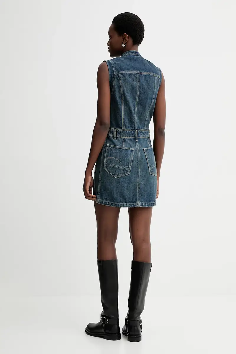 vestito di jeans 0 colore blu D27698.D577 miniatura 3