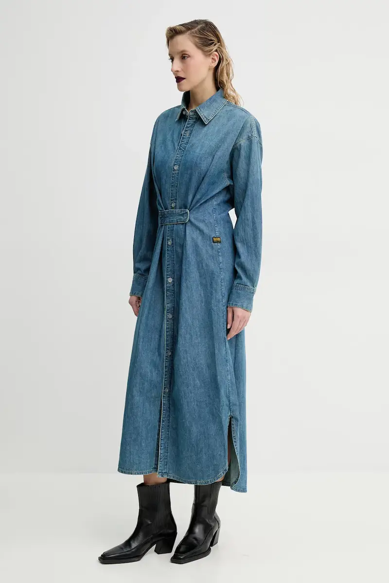 vestito di jeans colore blu D25183-D252 miniatura 2