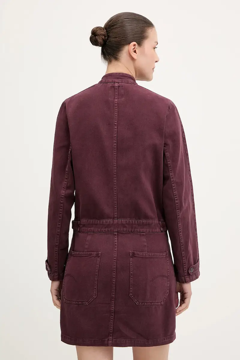 vestito di jeans colore granata D27009.E078 miniatura 3