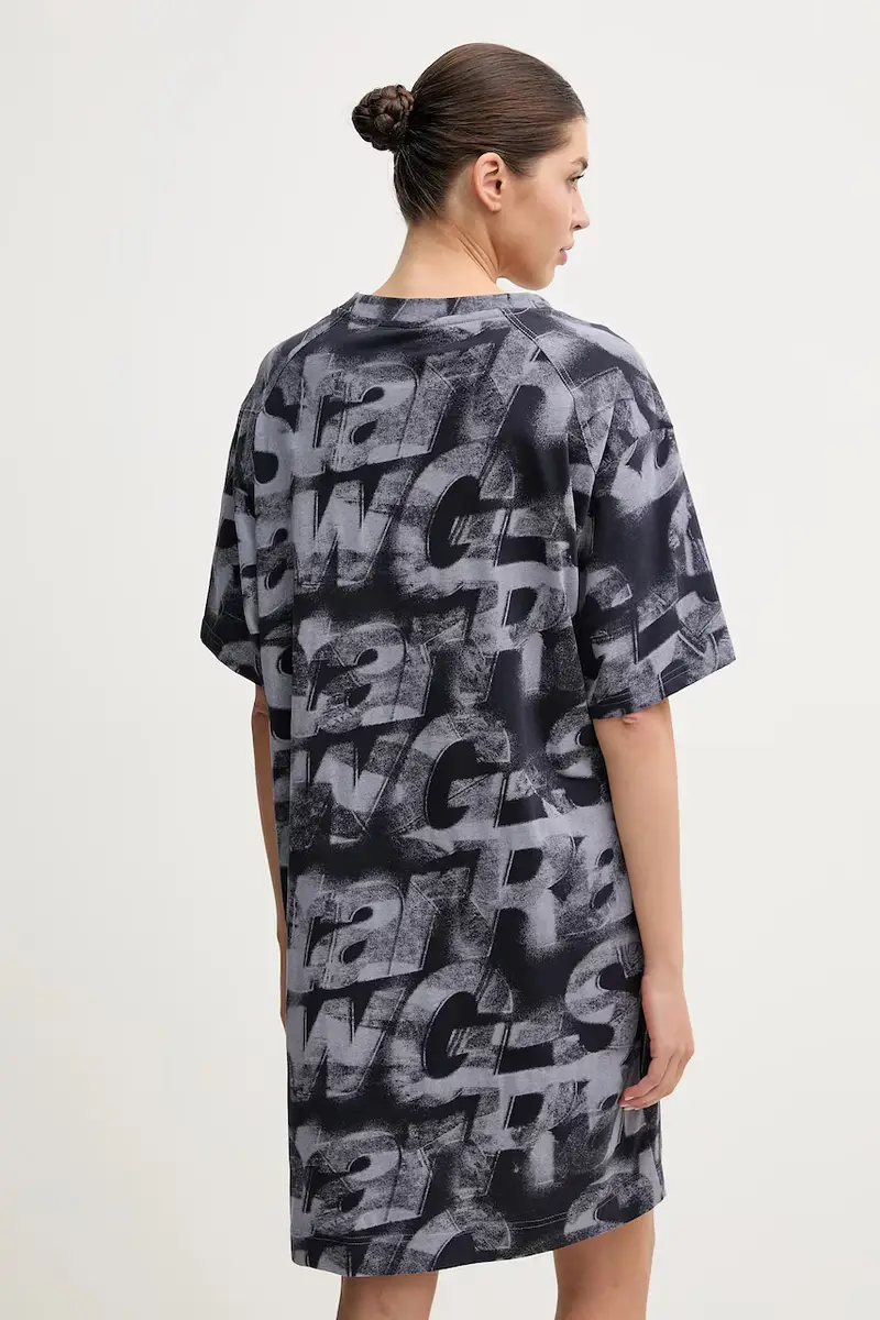 vestito in cotone colore blu navy D26082-D611 miniatura 3