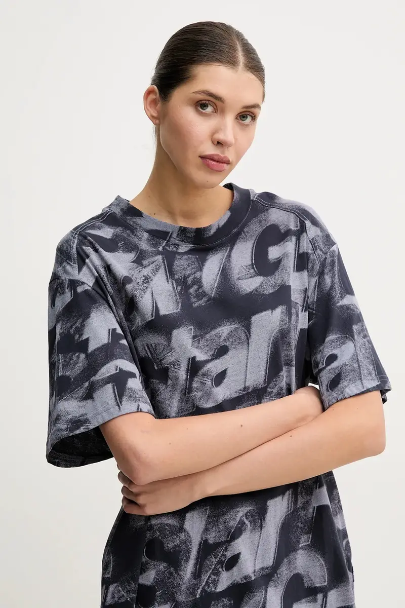 vestito in cotone colore blu navy D26082-D611 miniatura 4