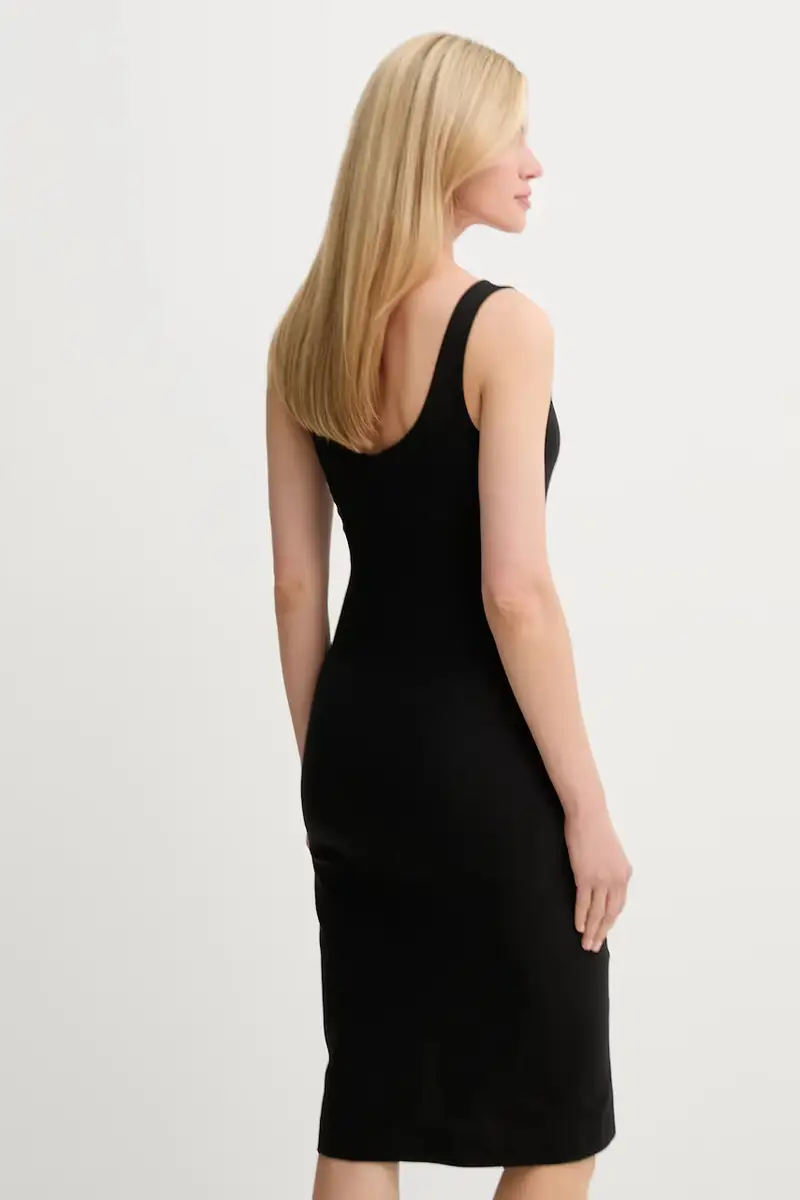 vestito in cotone colore nero D26593-D275 miniatura 3