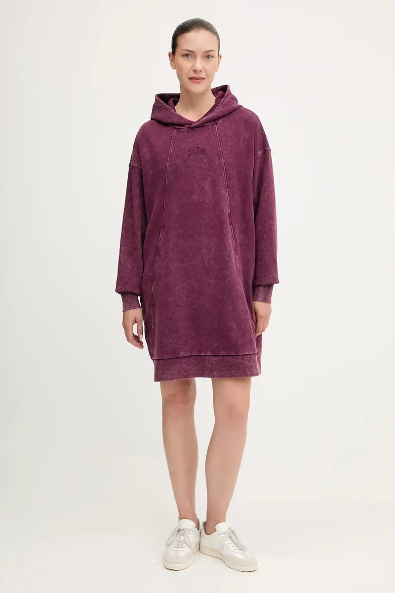 vestito in cotone colore violetto D27165.D969 miniatura 2