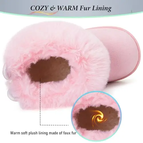 Gaatpot Stivali per Bambine Stivaletti da Neve Ragazze Fodera Scarpe con l’inverno Stivale con Calda Morbide miniatura 3