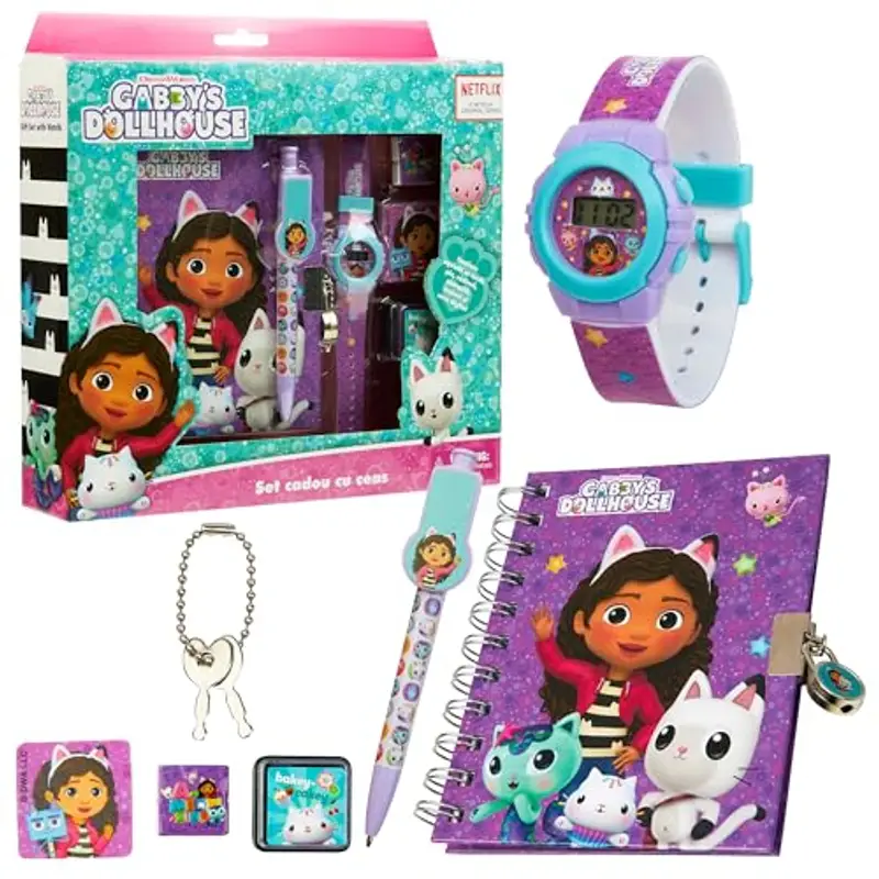 Gabby’s Dollhouse Orologio Bambina - Set con Orologio Digitale Ragazza e Accessori di Gabby - Idee Regalo Bambine Natale Compleanno
