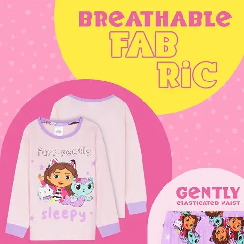 Gabby’s Dollhouse Pigiama Bambina, 2 Pz Abbigliamento da Notte miniatura 3