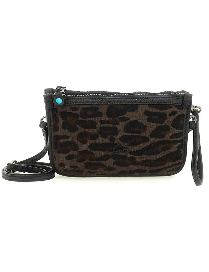 Borse in pelle nera e cavallino animalier Donna G011860T1 X2428 F1574