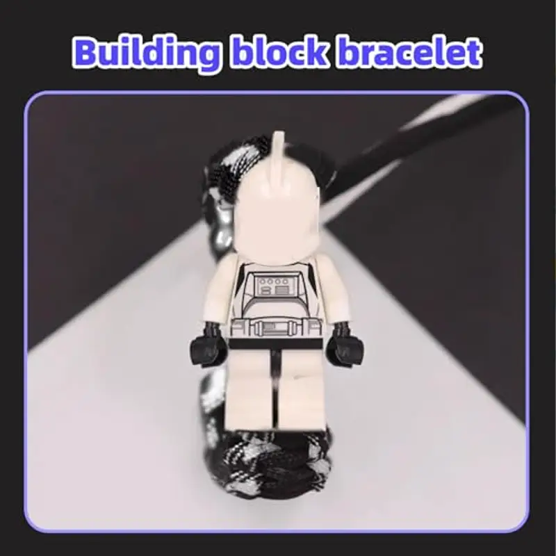 gadget compleanno bambini bracciale bambino Braccialetto con mattoncini bianchi e personaggio dei cartoni animati miniatura 2