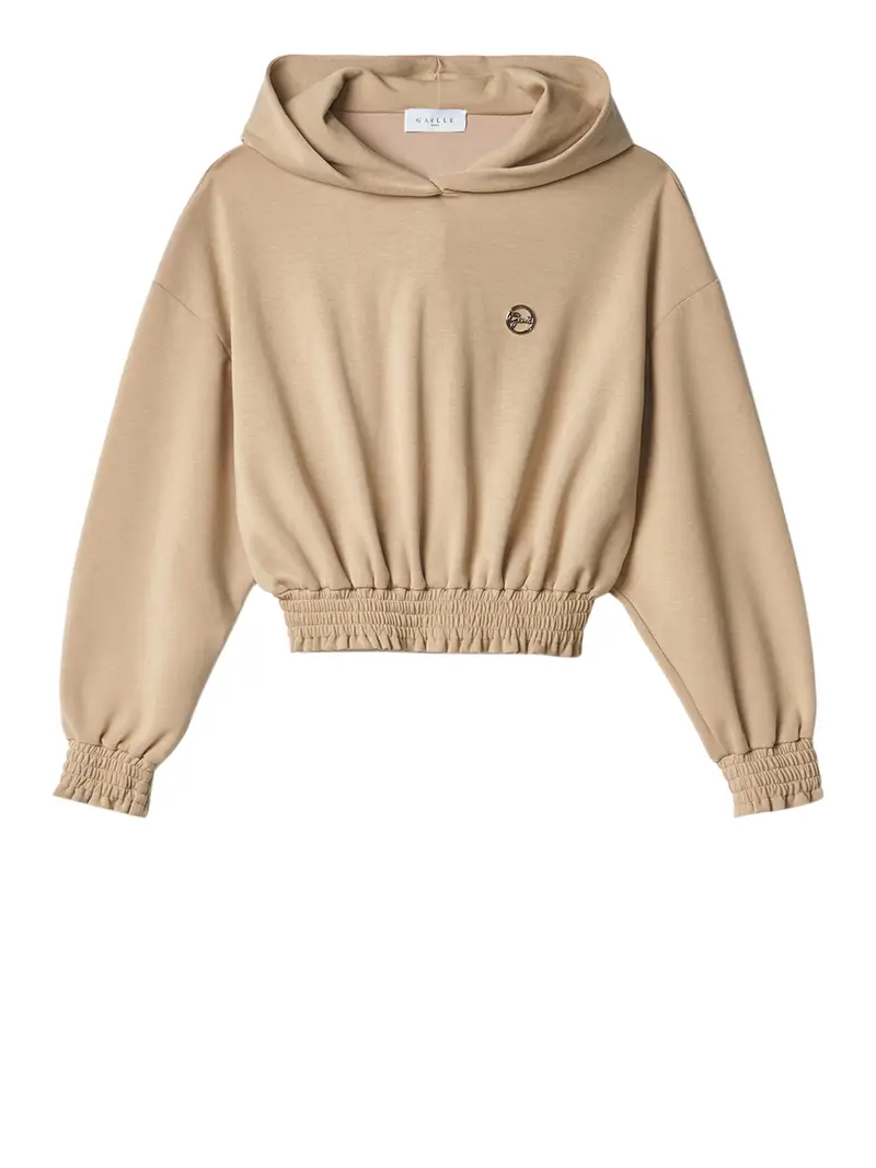 felpa cappuccio gaelle da donna - beige