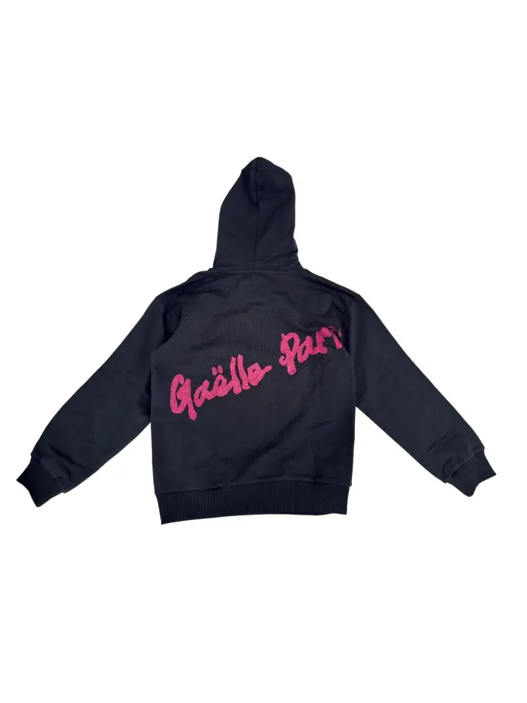 felpa nera bambina logo a contrasto miniatura 2