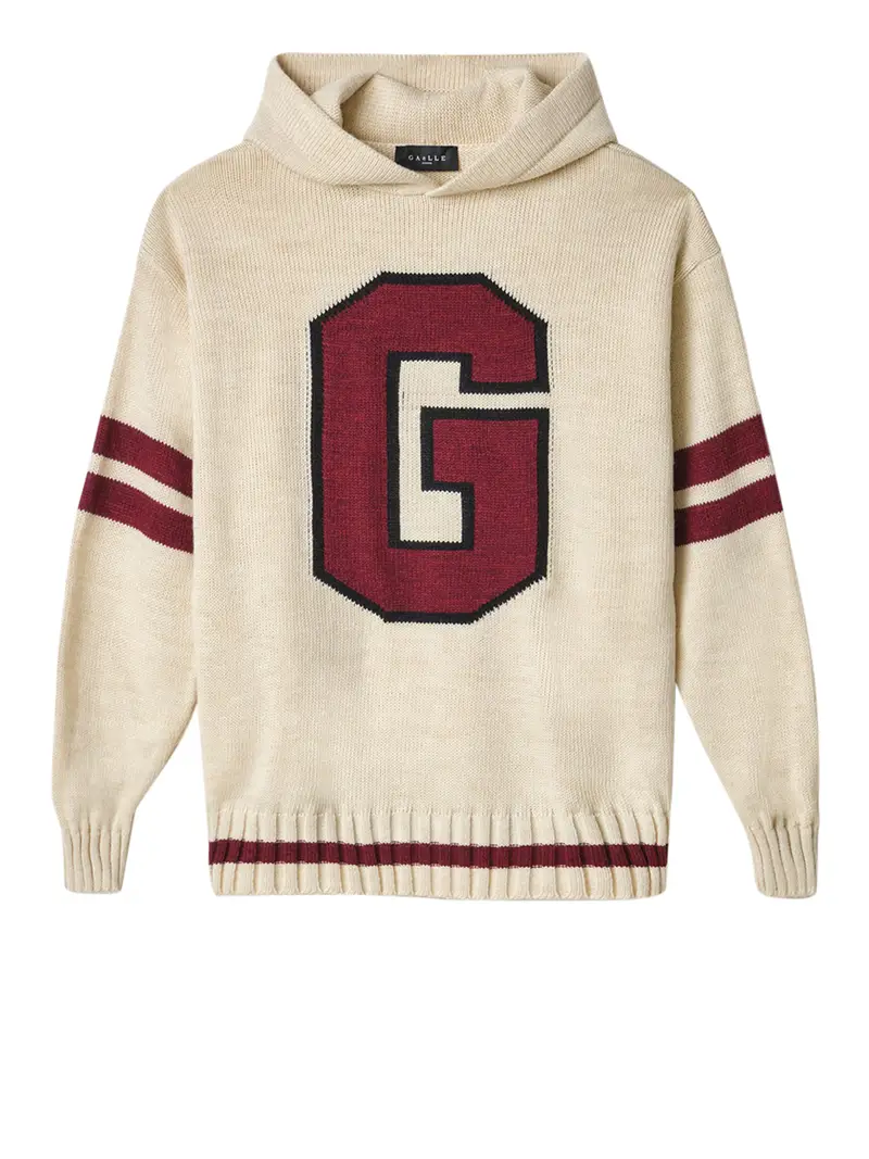 maglia gaelle con cappuccio da uomo - avorio