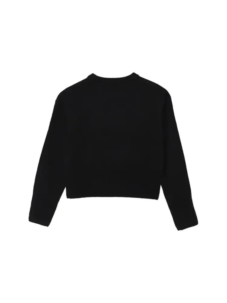 maglia nera bambina logo sul davanti miniatura 2