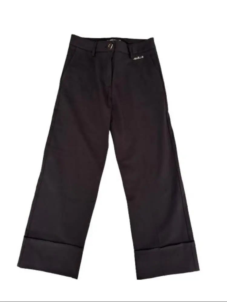pantalone nero bambina logo sul lato