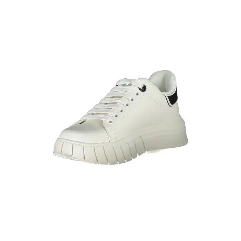 Scarpe Sneakers Donna Bianca con Lacci e Logo Bianco miniatura 3
