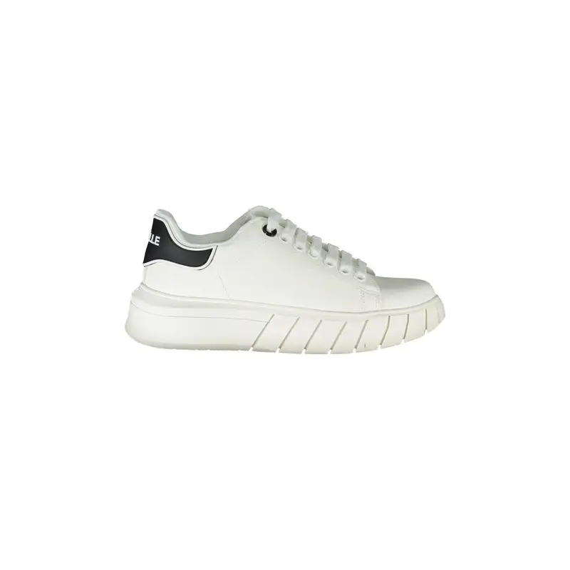 Scarpe Sneakers Donna Bianca con Lacci e Logo Bianco