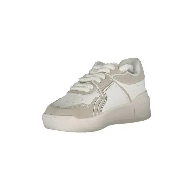 Scarpe Sneakers Donna Bianche con Dettagli a Contrasto Bianco miniatura 3