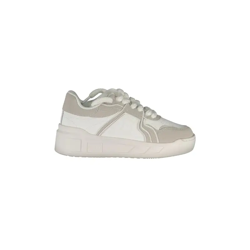 Scarpe Sneakers Donna Bianche con Dettagli a Contrasto Bianco