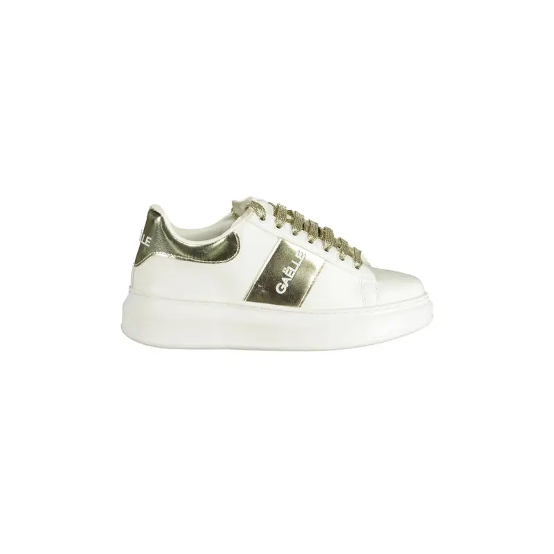 Scarpe Sneakers Donna Bianche con Dettagli a Contrasto e Rialzo Bianco
