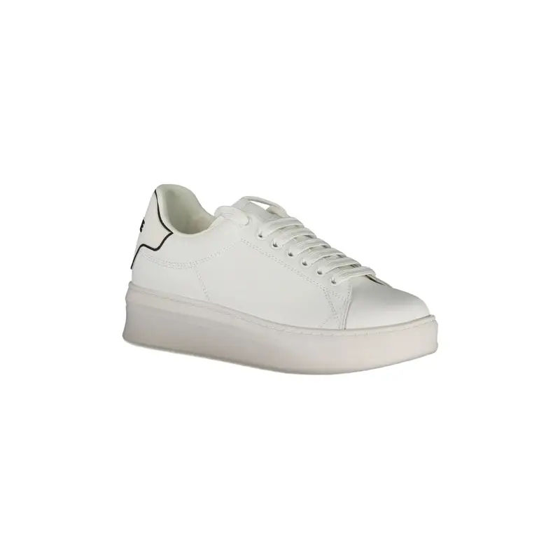 Scarpe Sneakers Donna Bianche con Doppio Laccio Logato Bianco miniatura 2