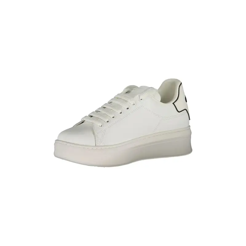 Scarpe Sneakers Donna Bianche con Doppio Laccio Logato Bianco miniatura 3