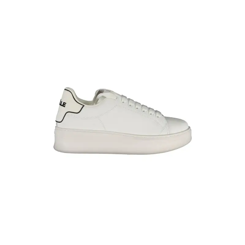 Scarpe Sneakers Donna Bianche con Doppio Laccio Logato Bianco