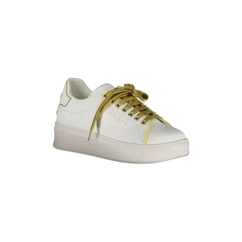 Scarpe Sneakers Donna Bianche con Doppio Laccio Logato Bianco miniatura 2