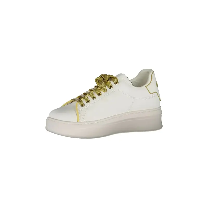 Scarpe Sneakers Donna Bianche con Doppio Laccio Logato Bianco miniatura 3