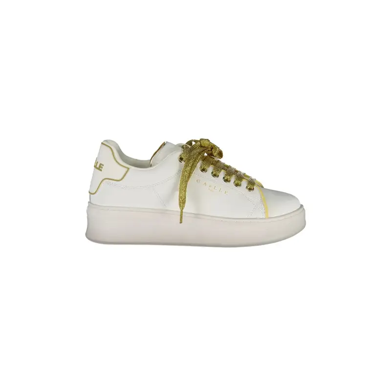 Scarpe Sneakers Donna Bianche con Doppio Laccio Logato Bianco