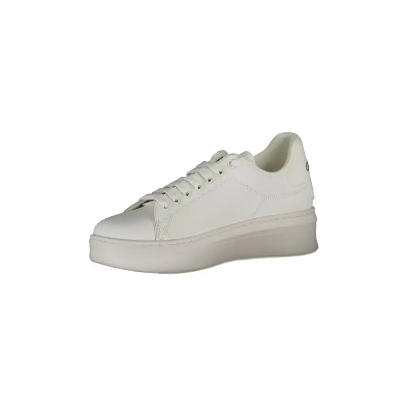 Scarpe Sneakers Donna Bianche con Doppio Laccio Logato Bianco miniatura 2