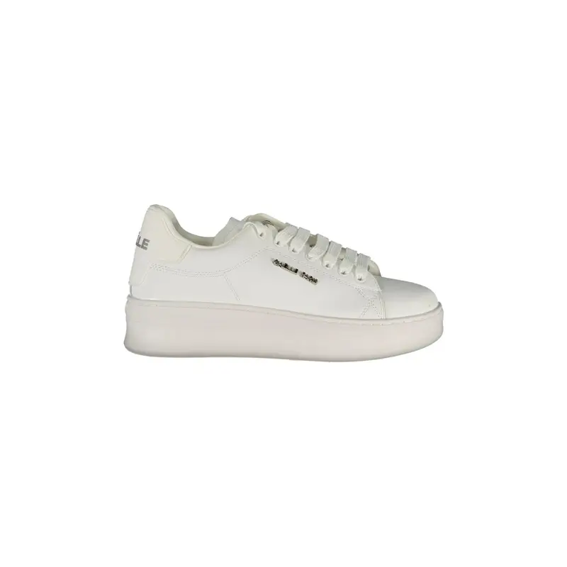 Scarpe Sneakers Donna Bianche con Doppio Laccio Logato Bianco
