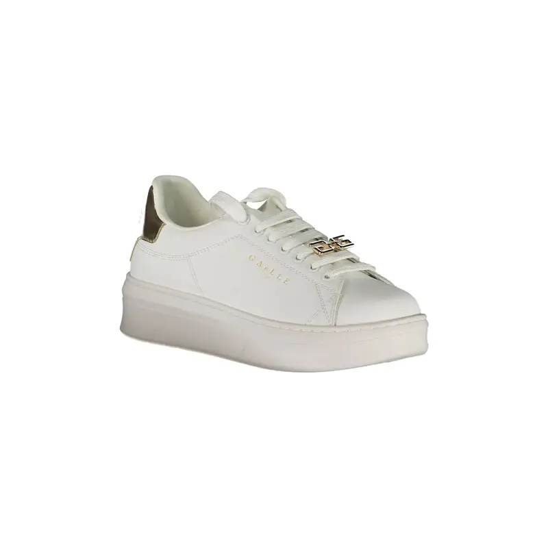 Scarpe Sneakers Donna Bianche con Doppio Laccio Loggato Bianco miniatura 2