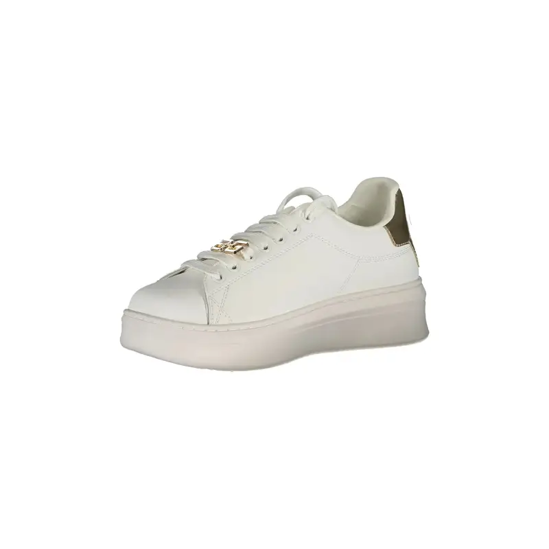Scarpe Sneakers Donna Bianche con Doppio Laccio Loggato Bianco miniatura 3