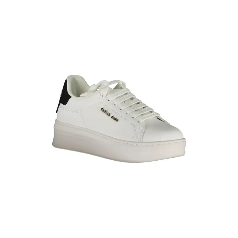 Scarpe Sneakers Donna Bianche con Doppio Laccio Loggato Bianco miniatura 2