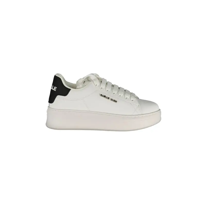 Scarpe Sneakers Donna Bianche con Doppio Laccio Loggato Bianco