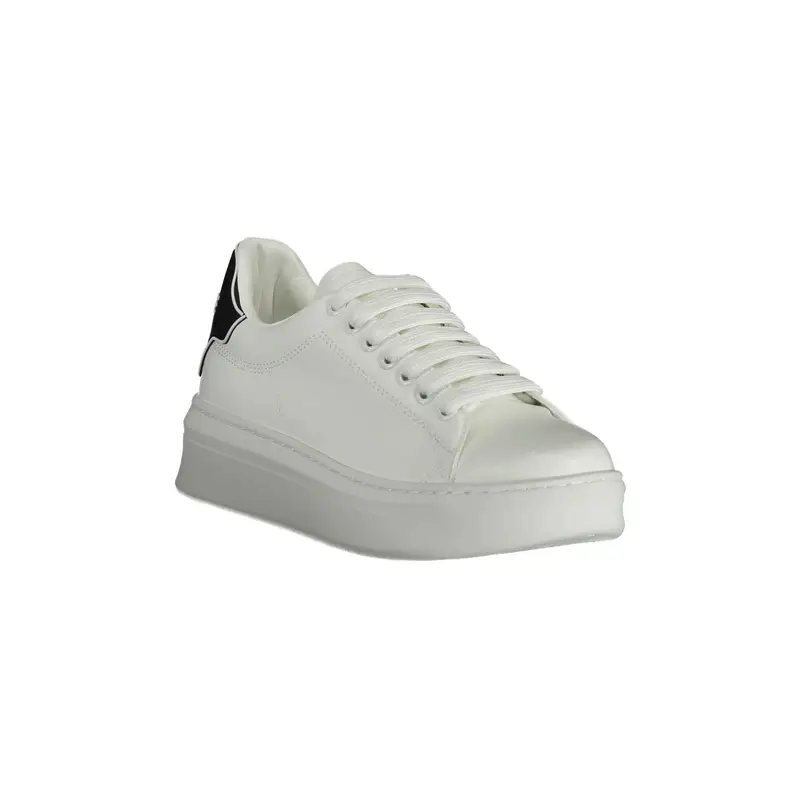 Scarpe Sneakers Donna Bianche con Lacci e Logo Bianco miniatura 2