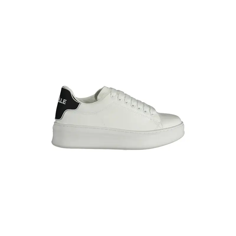 Scarpe Sneakers Donna Bianche con Lacci e Logo Bianco