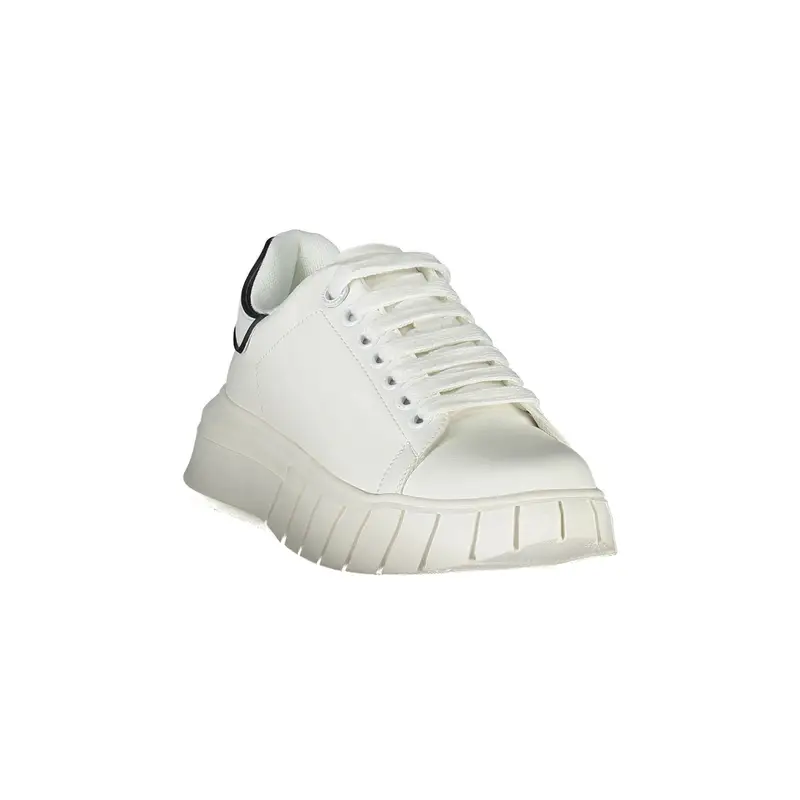Scarpe Sneakers Donna Bianche con Lacci e Logo Bianco miniatura 2