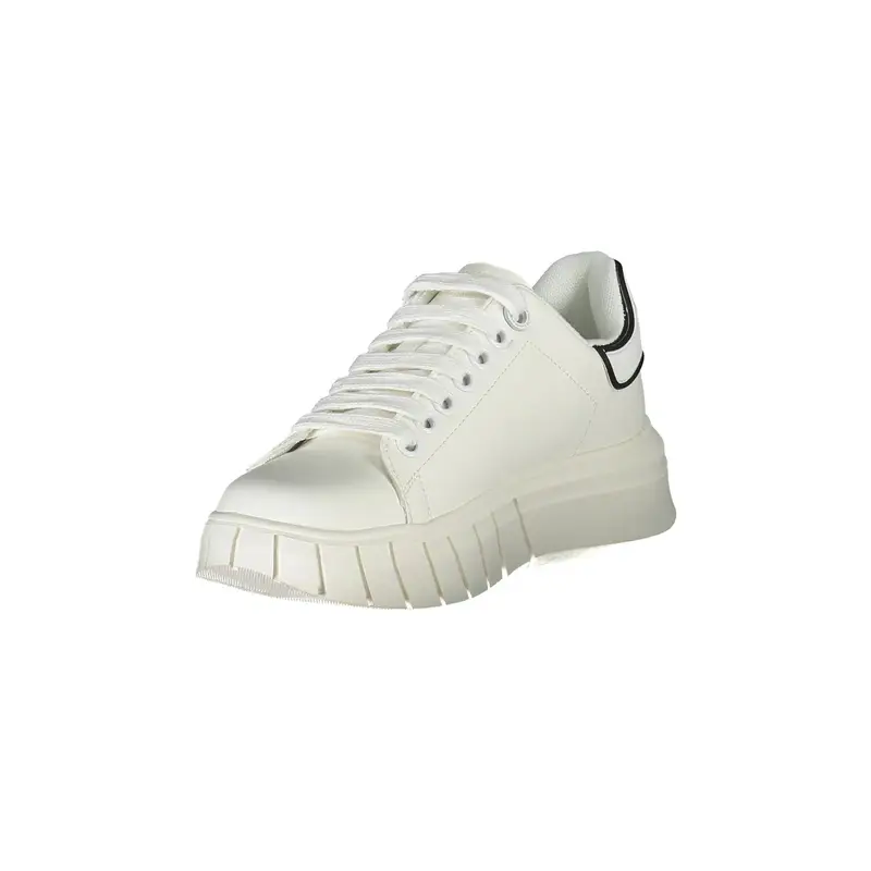 Scarpe Sneakers Donna Bianche con Lacci e Logo Bianco miniatura 3