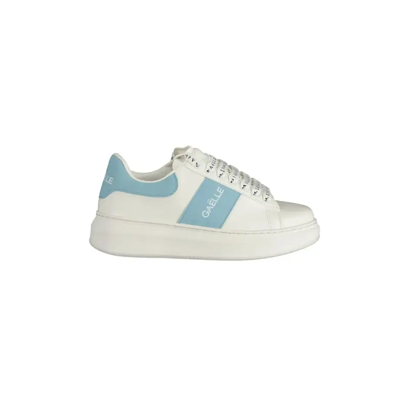 Scarpe Sneakers Donna Bianche con Rialzo e Dettagli a Contrasto Bianco