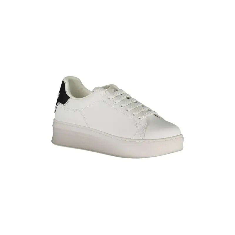 Scarpe Sneakers Donna Bianco con Doppio Laccio Loggato miniatura 2